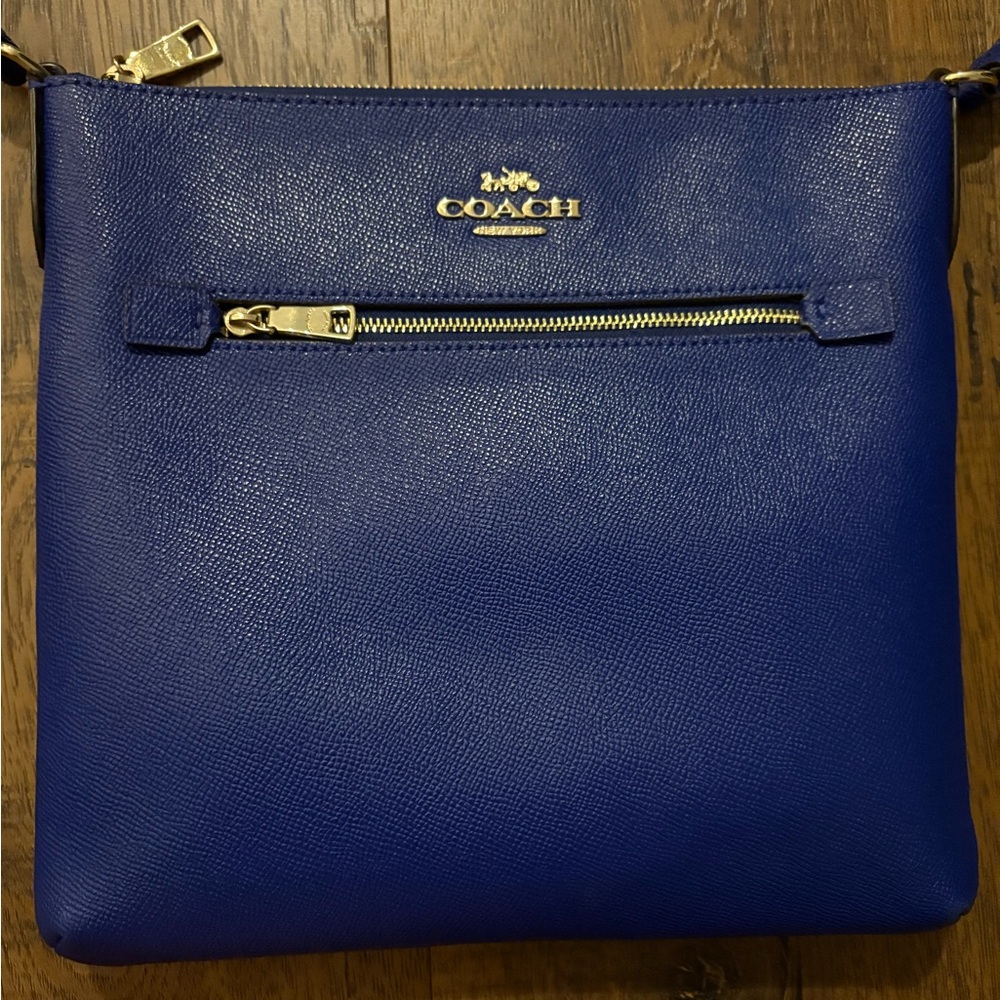 Coach Royal Blue Crossbody with Gold Accents